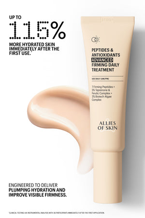 Firming Daily Treatment texture next to the tube, for hydrated skin