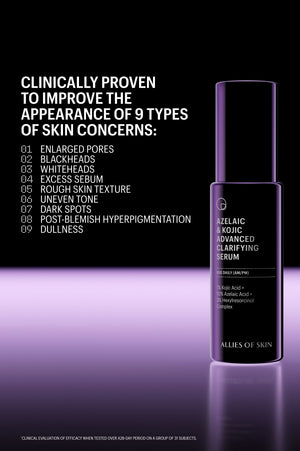 Chart: serum improves 9 skin concerns including dark spots