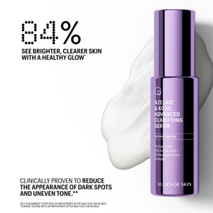 Stats: 84% saw brighter skin using Azelaic & Kojic Serum