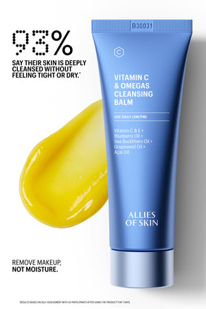 Cleansing Balm tube with texture: 93% say skin feels deeply cleansed