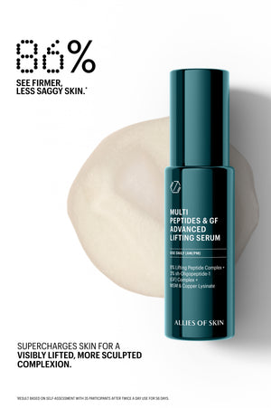 Lifting Serum texture and bottle, 86% see firmer, less saggy skin