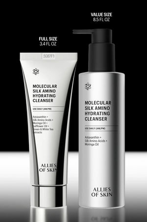 Hydrating Cleanser in full-size tube and value-size pump bottle