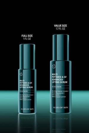 Full size and value size Lifting Serum bottles compared