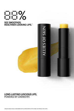Stat graphic: 88% saw smoother, healthier-looking lips using the balm