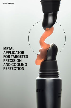 Peptint's cooling metal applicator swirled with tinted formula