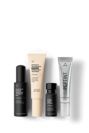 The Makeup Prep Set: mist, moisturizer, eye cream, and Peptint lip tint